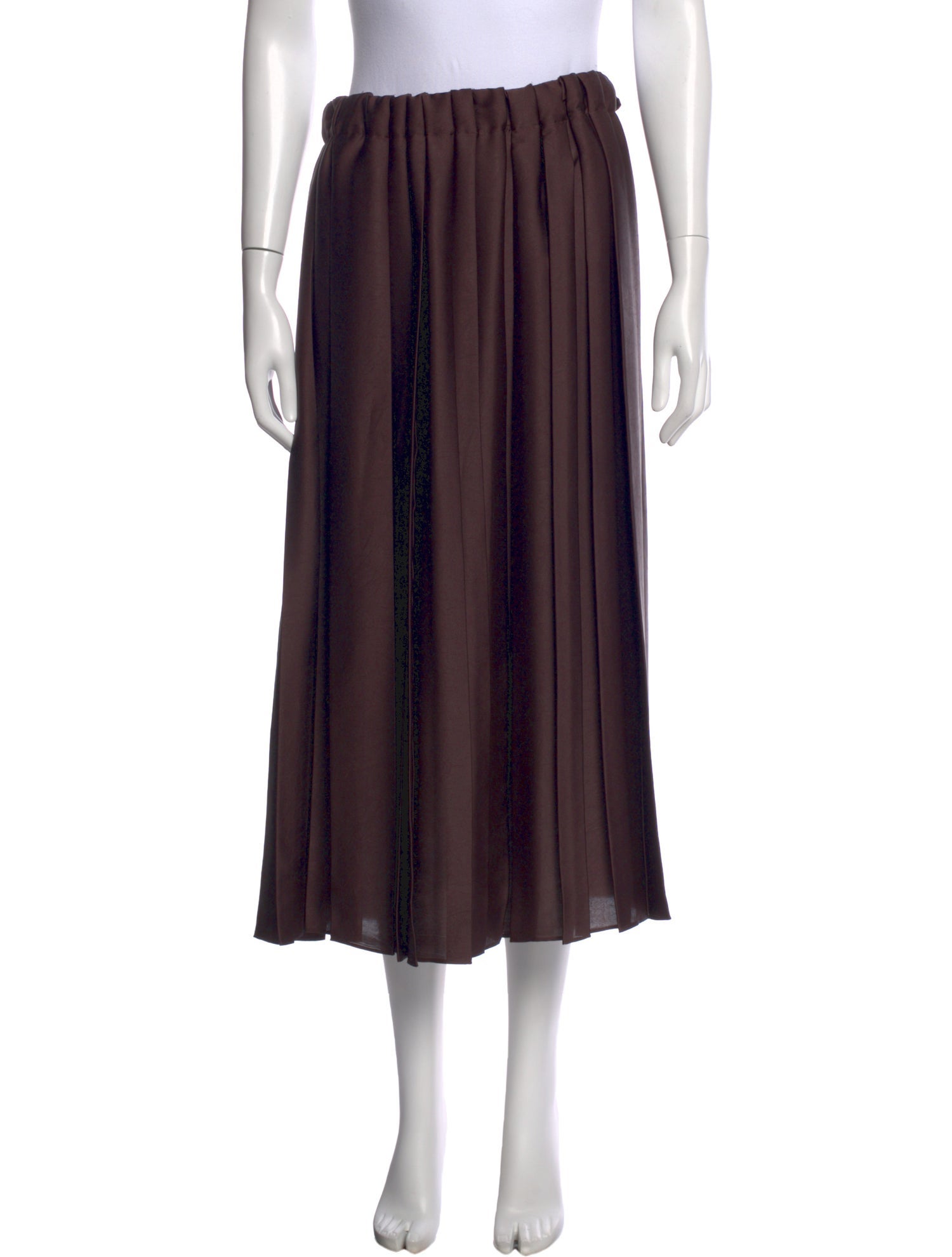 Tibi Pleated Accents Midi Length Skirt
