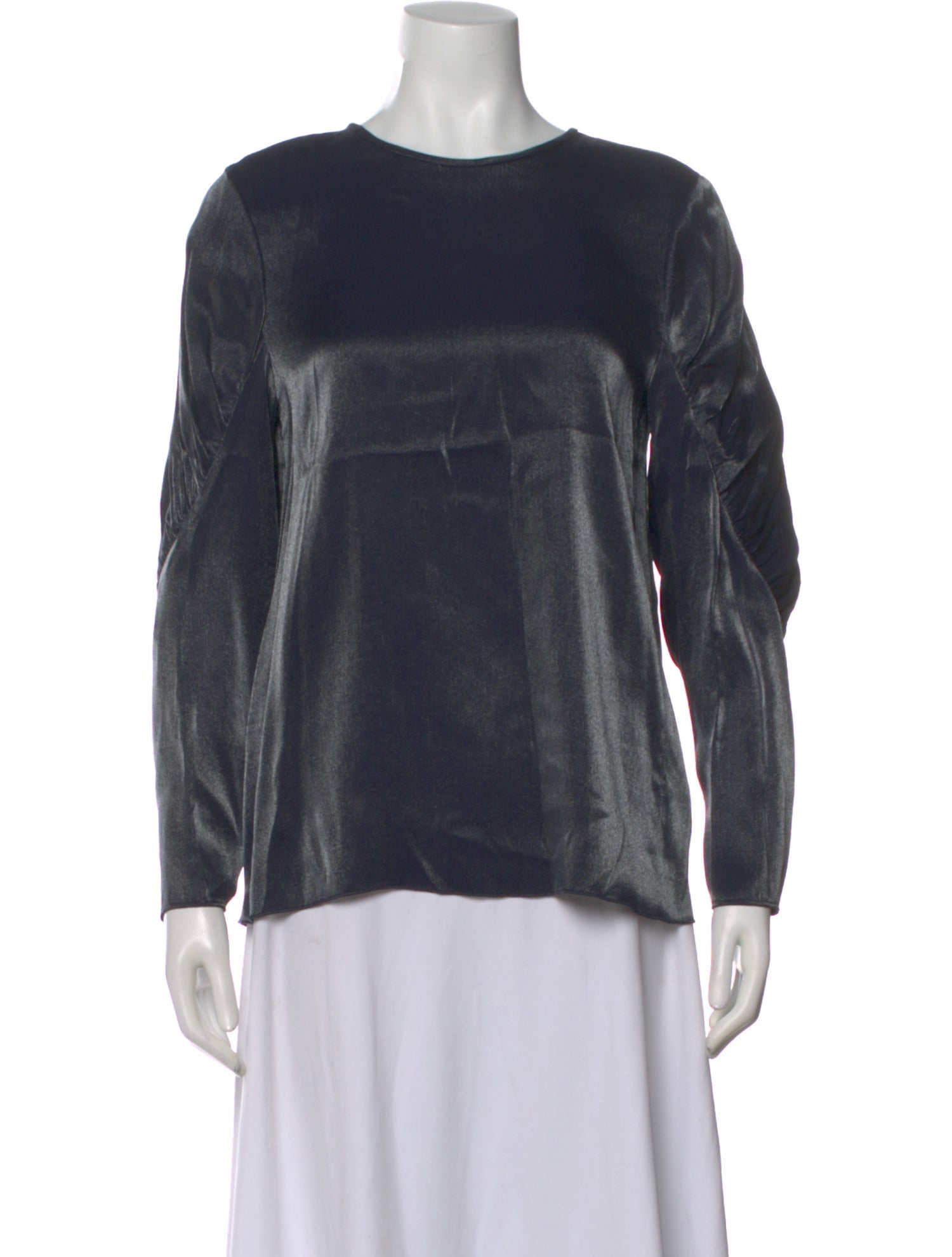 Tibi Crew Neck Long Sleeve Top