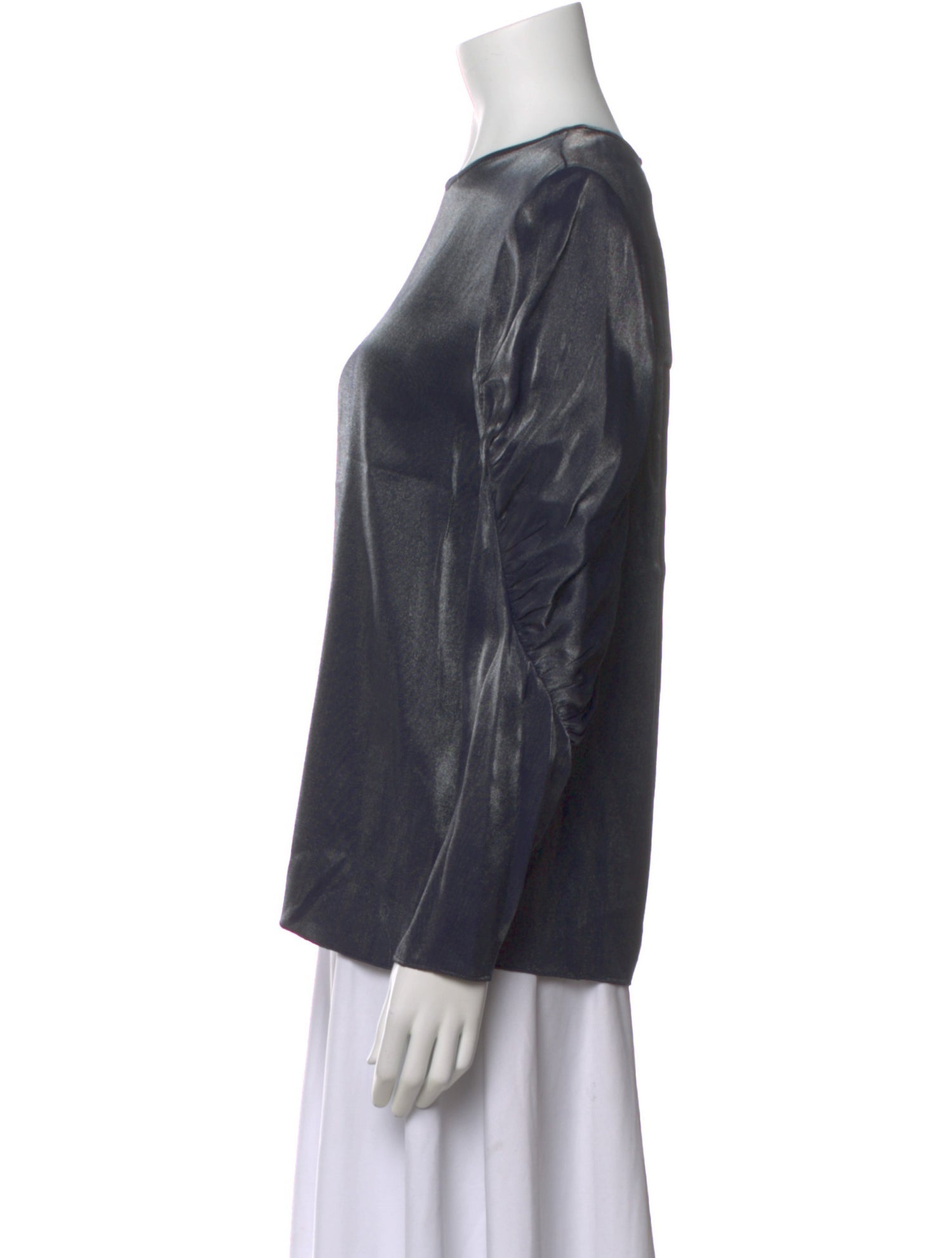 Tibi Crew Neck Long Sleeve Top