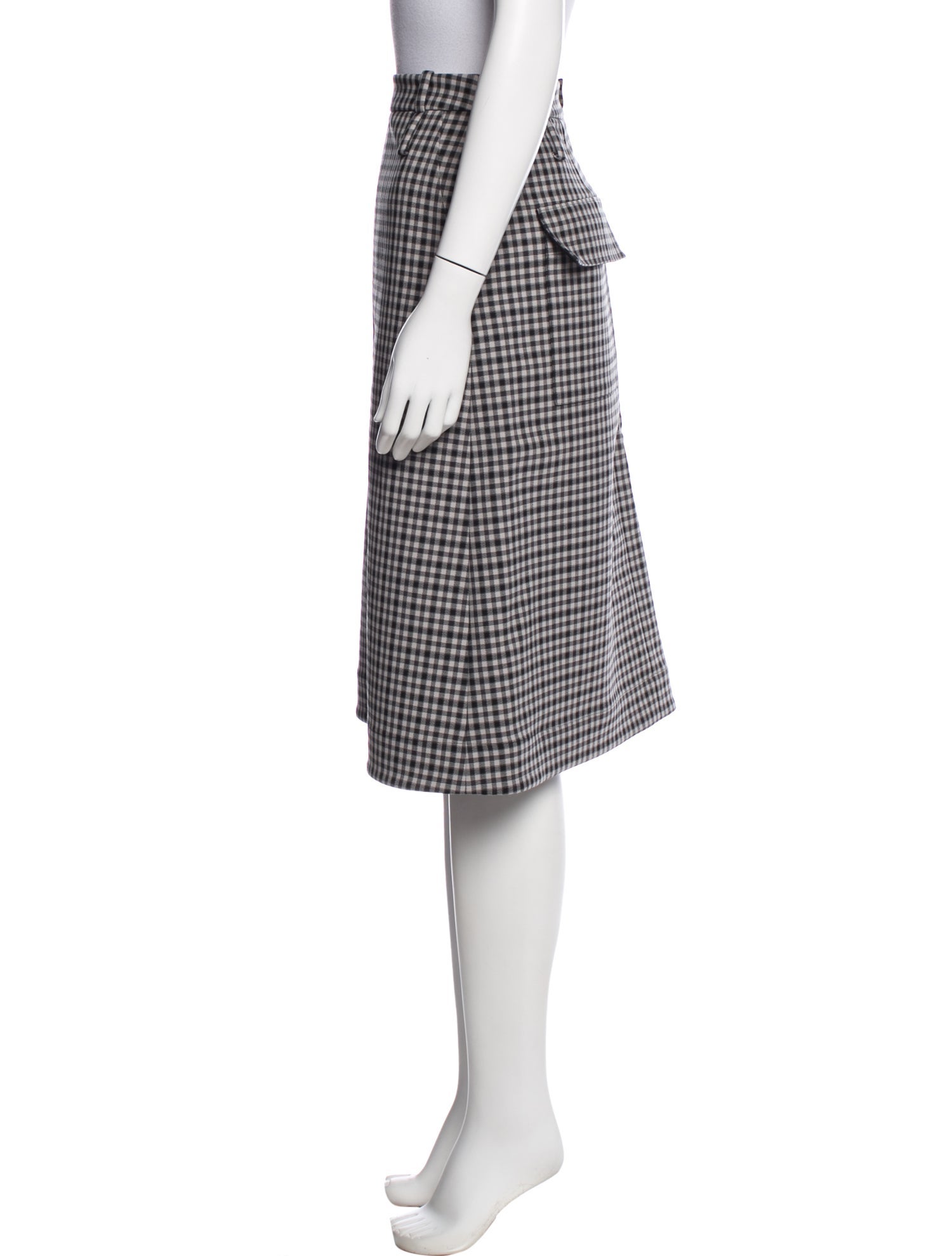 Tibi Plaid Print Midi Length Skirt