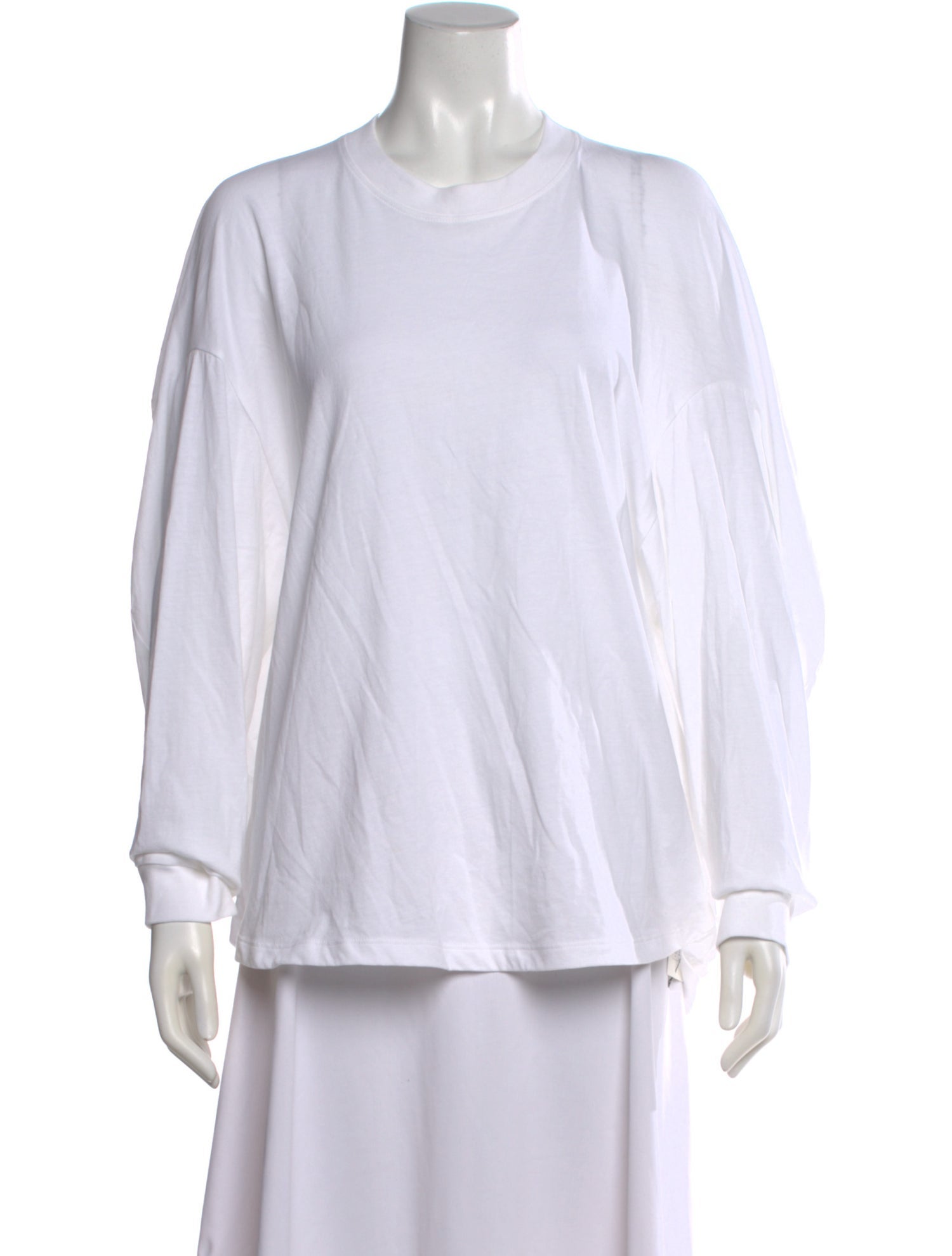 Tibi Crew Neck Long Sleeve Top