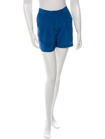 Tibi Silk High-Rise Shorts