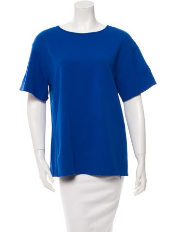 Tibi Crew Neck Short Sleeve Top