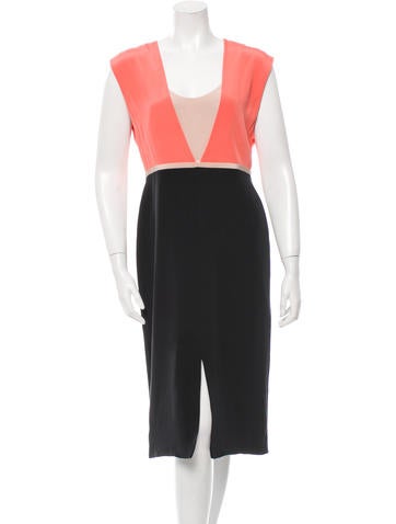 Tibi Silk Colorblock Dress