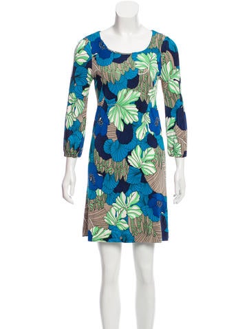 Tibi Floral Print Cold Shoulder Dress