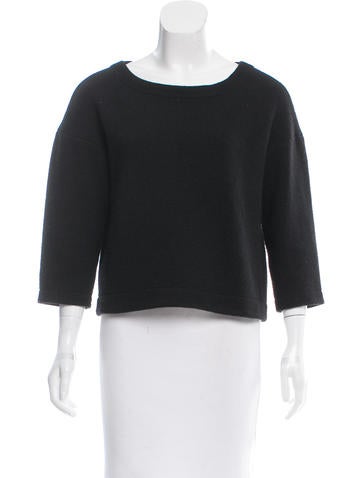 Tibi Long Sleeve Crew Neck Sweater