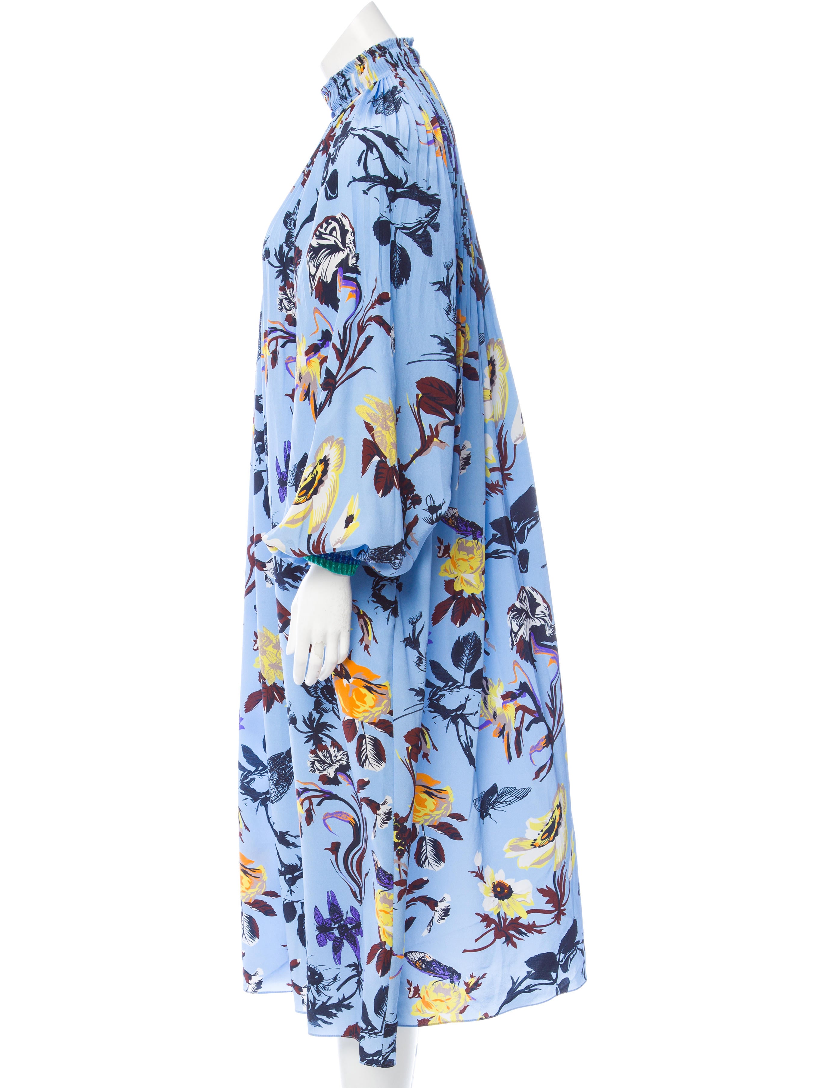 tibi printed silk maxi dress - clothing - wti40747 | the real