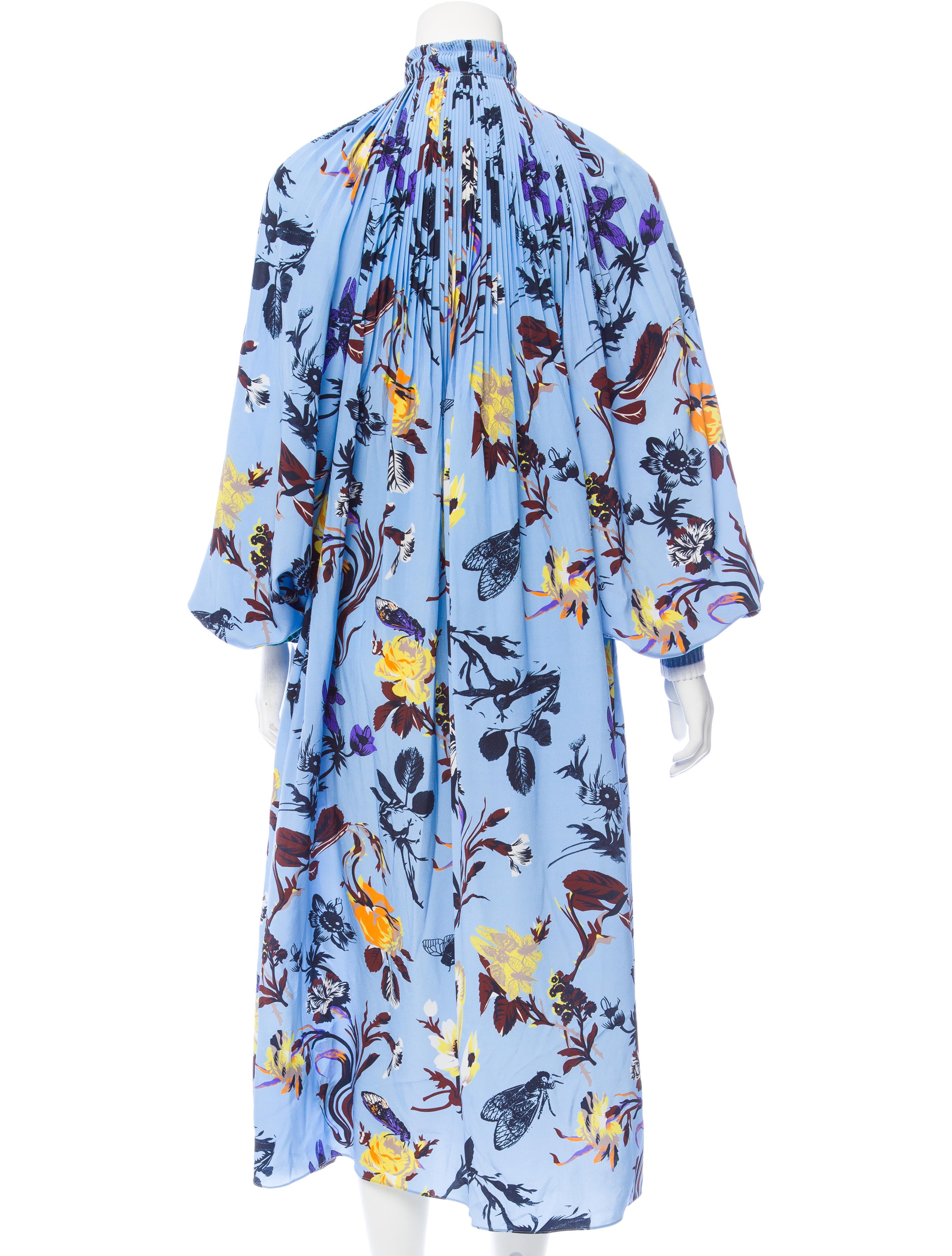 tibi printed silk maxi dress - clothing - wti40747 | the real