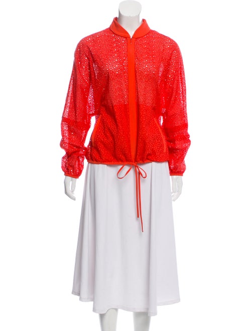 Tibi Eyelet Dolman-Sleeve Jacket Orange