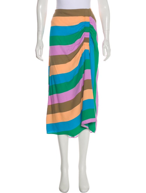 Tibi Striped Midi Length Skirt