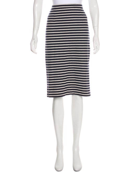 Tibi Striped Pencil Skirt Navy