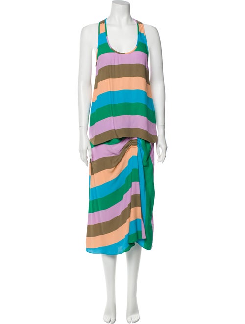 Tibi Striped Skirt Set Blue