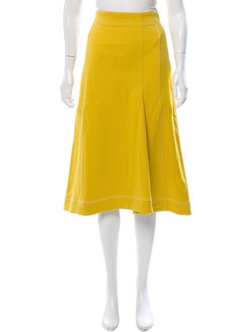 Tibi Midi Length Skirt Yellow