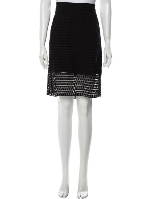 Tibi Embroidered Knee-Length Skirt Black