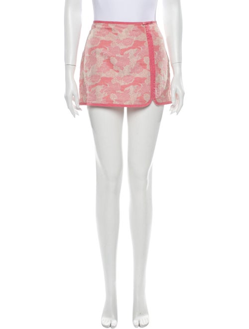 Tibi Printed Mini Skirt Pink