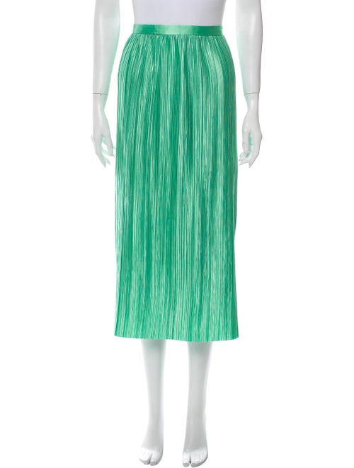 Tibi Pleated Accents Midi Length Skirt Green