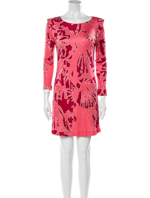 Tibi Printed Mini Dress Pink
