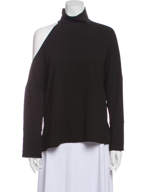 Tibi Turtleneck Long Sleeve Sweatshirt Black