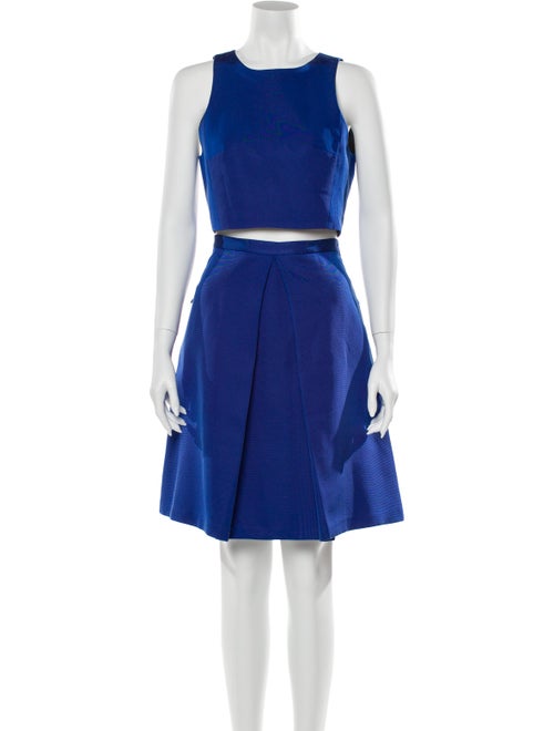 Tibi Pleated Accents Skirt Set Blue