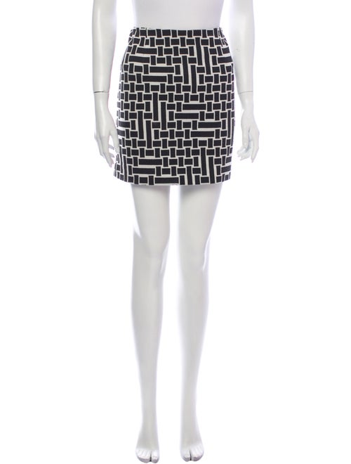 Tibi Printed Mini Skirt Black