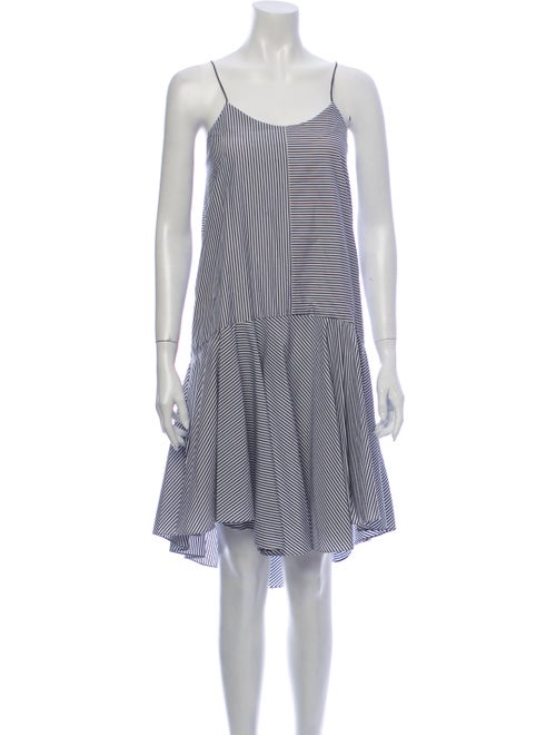 Tibi Striped Mini Dress Blue