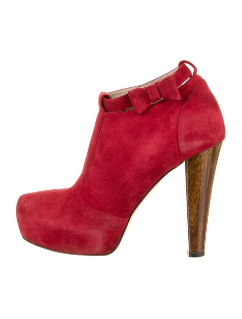 Tibi Suede Boots Red