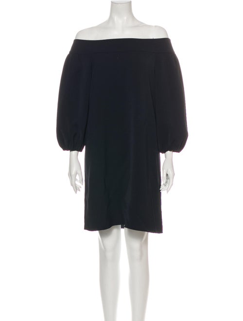 Tibi Off-The-Shoulder Mini Dress Blue