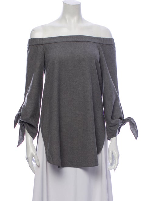 Tibi Virgin Wool Off-The-Shoulder Blouse Wool