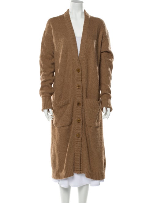 Tibi Alpaca V-Neck Sweater Brown