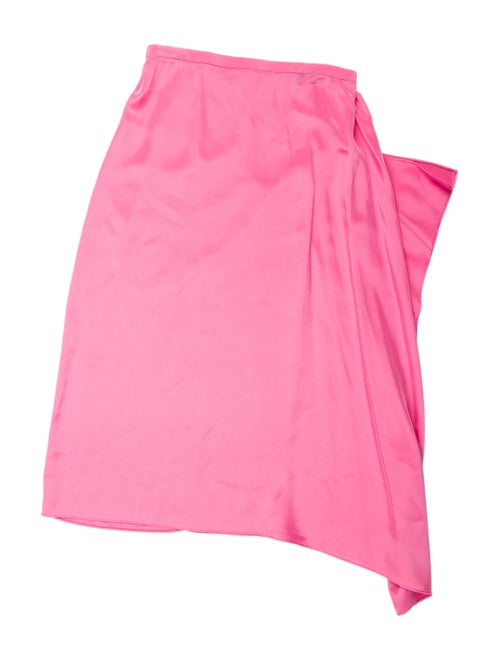 Tibi Silk Midi Length Skirt Pink