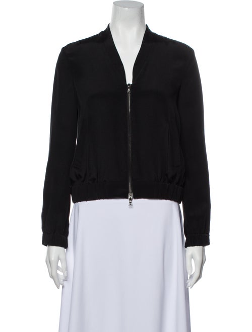 Tibi Silk Bomber Jacket Black