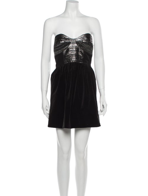 Tibi Strapless Mini Dress Black