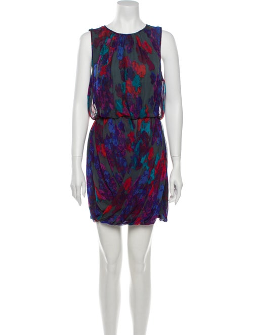 Tibi Silk Mini Dress Blue