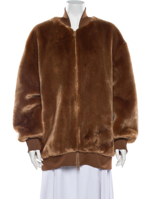 Tibi Faux Fur Jacket Brown