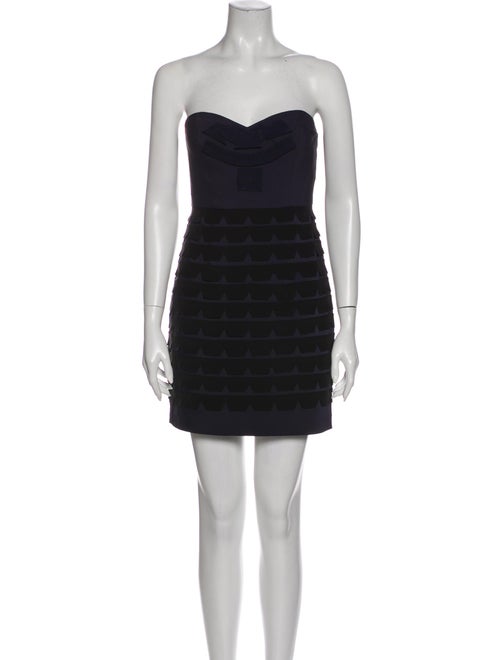 Tibi Strapless Mini Dress Blue
