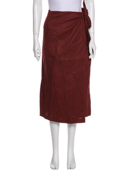 Tibi Linen Midi Length Skirt w/ Tags Red