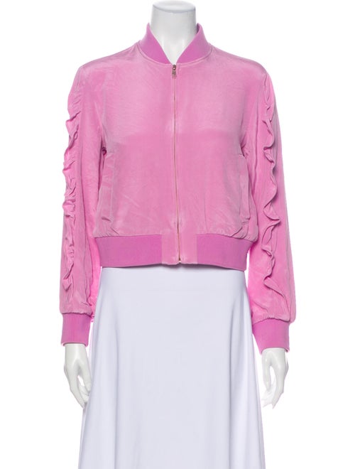 Tibi Silk Bomber Jacket Pink