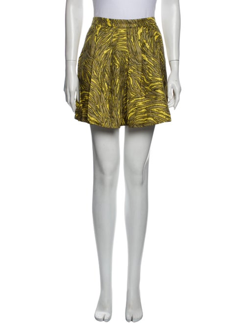 Tibi Printed Mini Skirt Green