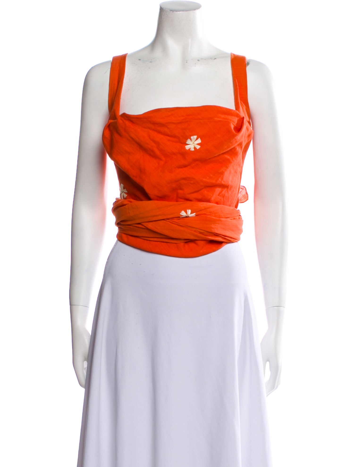 Tigra Tigra Square Neckline Sleeveless Crop Top