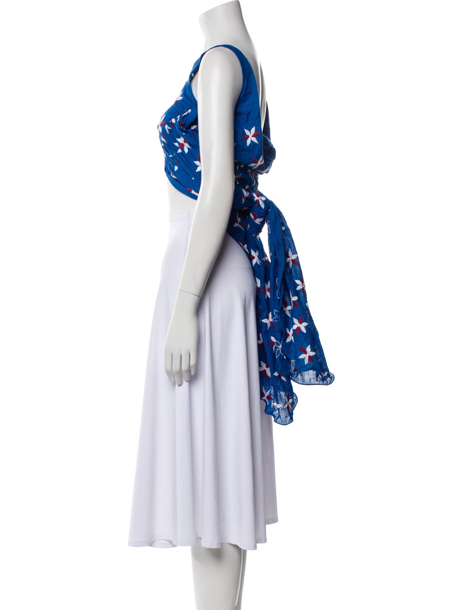 Tigra Tigra Printed Bateau Neckline Crop Top