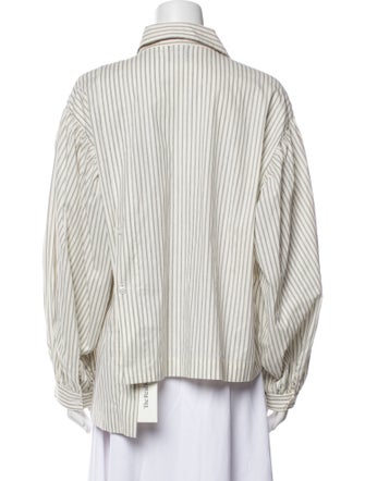 ettigre Striped Long Sleeve Button-Up Top