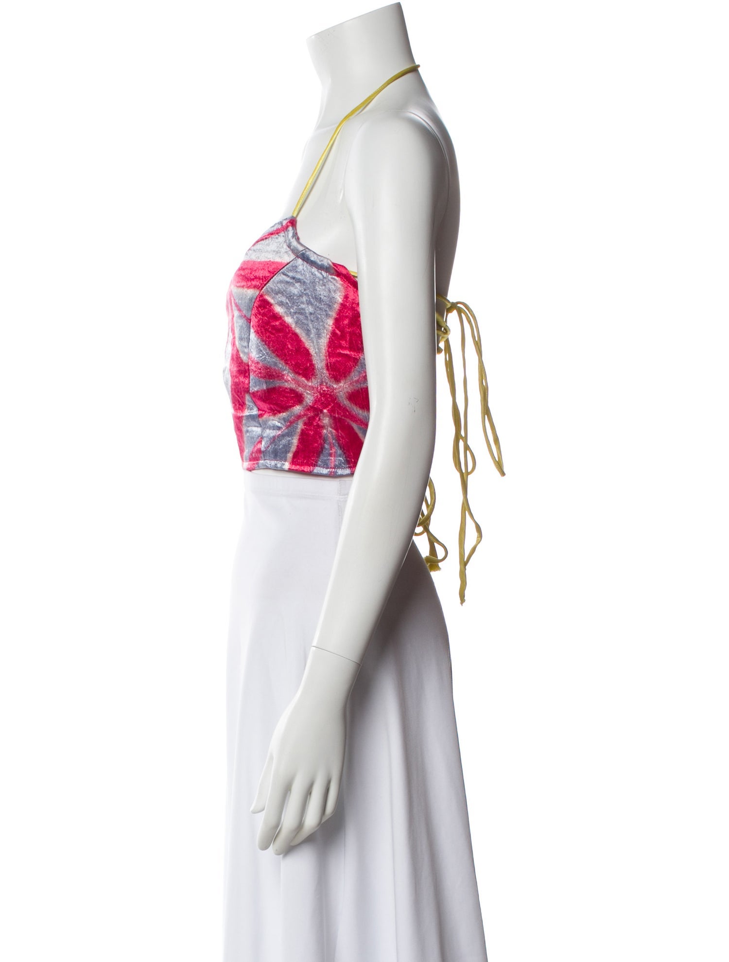 Tigra Tigra Silk Patterned Crop Top