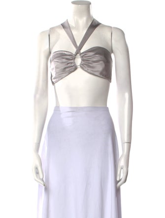 The Sei Silk V-Neck Crop Top