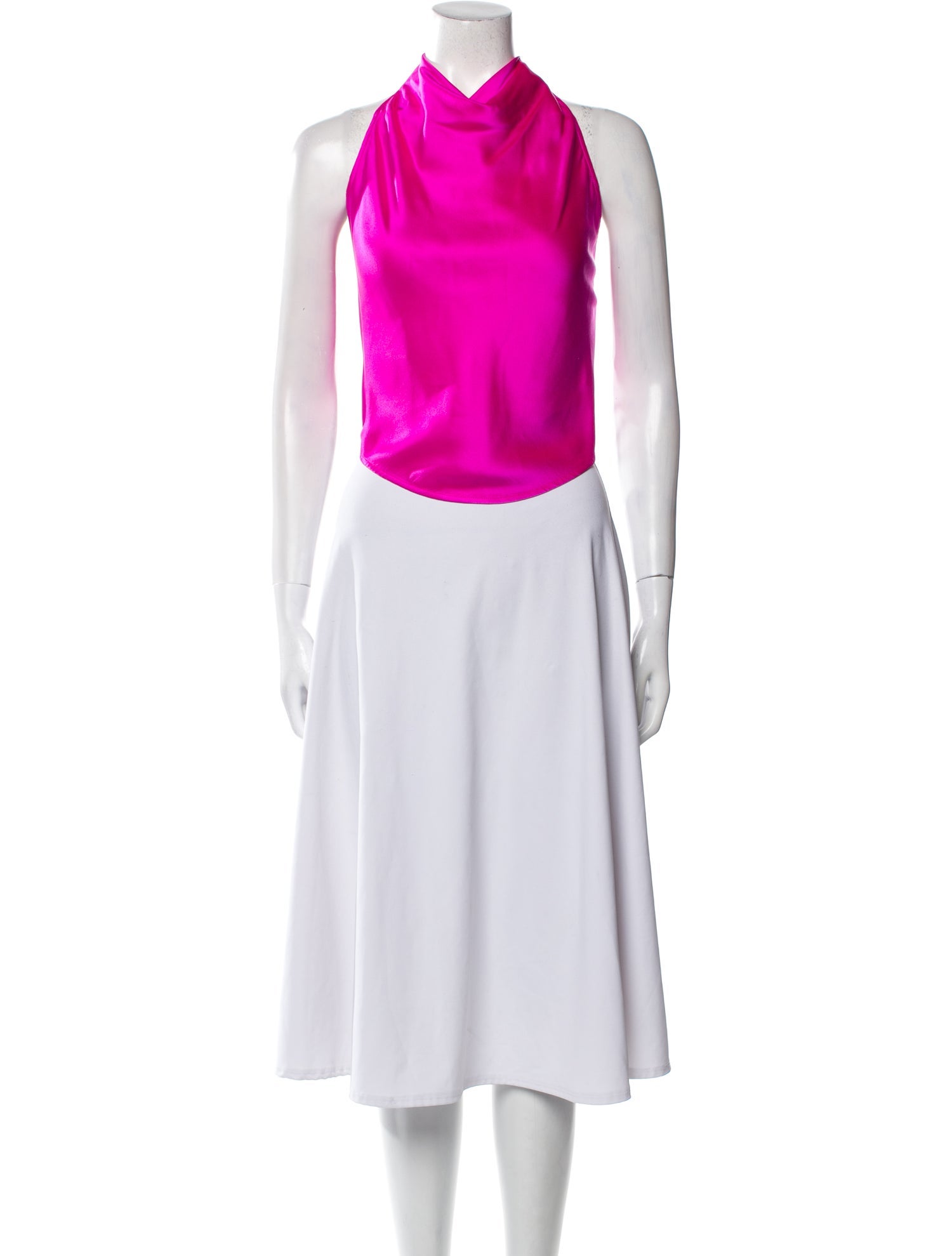 The Sei Silk Halterneck Crop Top