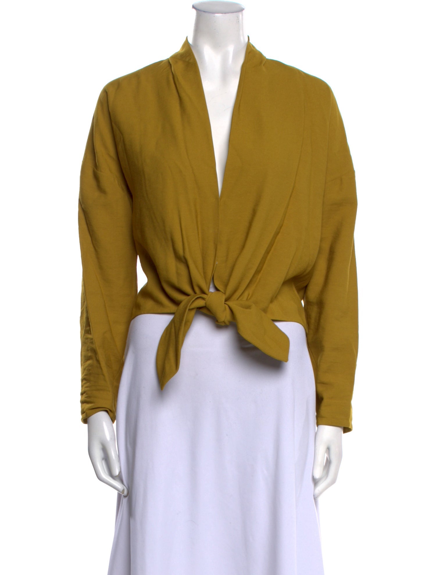 The Sei V-Neck Long Sleeve Crop Top