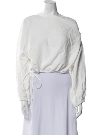 The Sei Asymmetrical Long Sleeve Crop Top