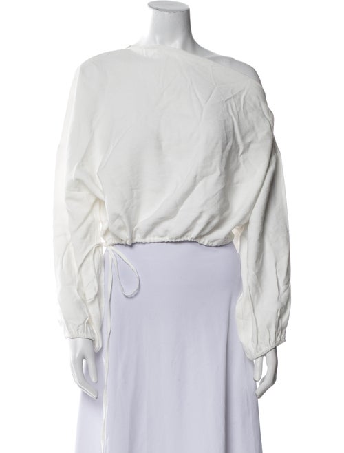 The Sei Asymmetrical Long Sleeve Crop Top