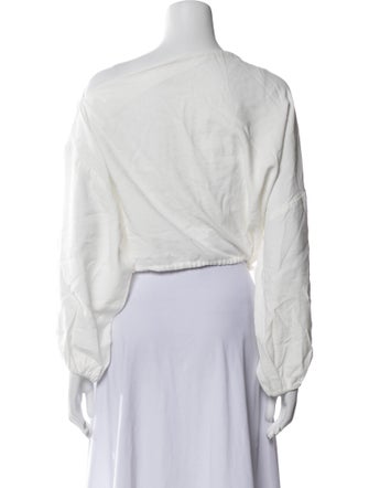 The Sei Asymmetrical Long Sleeve Crop Top