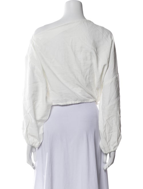 The Sei Asymmetrical Long Sleeve Crop Top