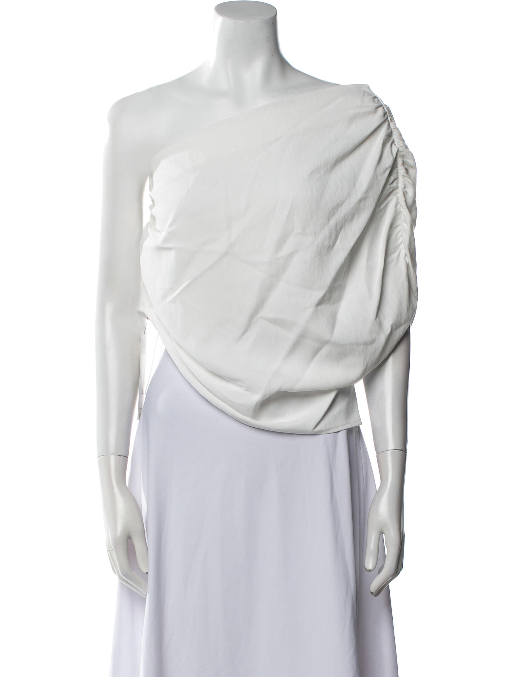 The Sei One-Shoulder Short Sleeve Crop Top